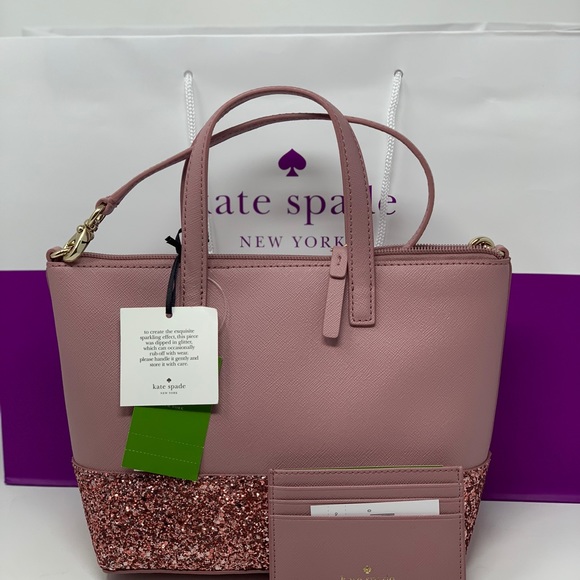 Kate spade Greta court ina pink glitter bag+wallet - Picture 4 of 8